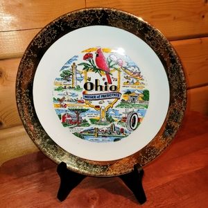 Vintage Ohio Souvenir Travel Plate Mother of Presidents (JD VANCE?) Wright Field